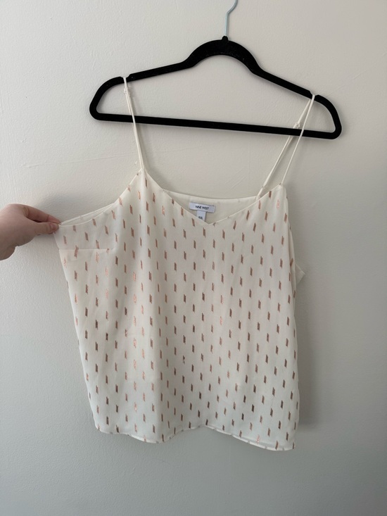 Nine West Tops - Women’s Tank Top Chiffon Cream Cami with Rose Gold Accents Nine West XXL